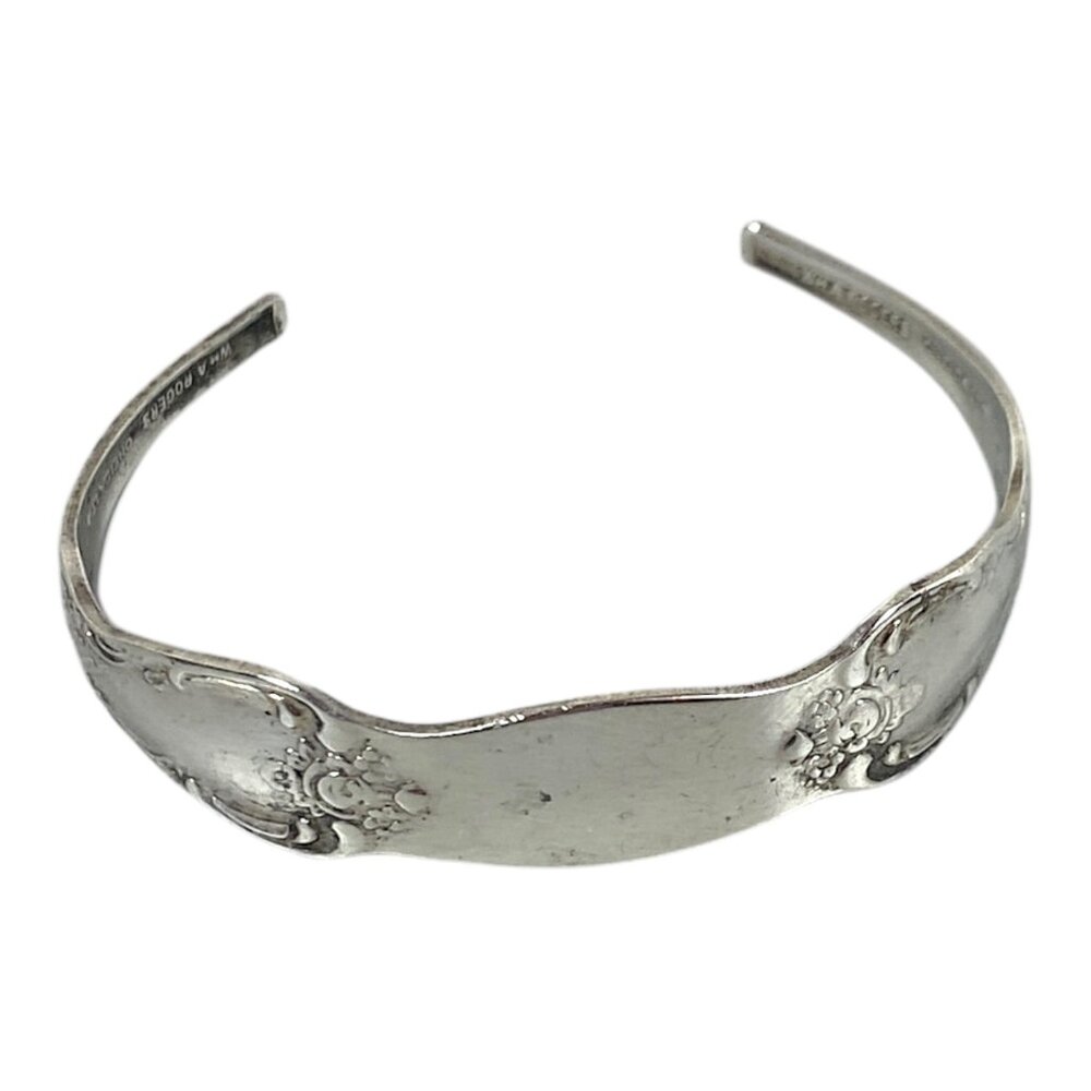 Oneida Bracelet S/M Silver Plated  Cuff ID Spoon Handle Vanessa Francesca VTG